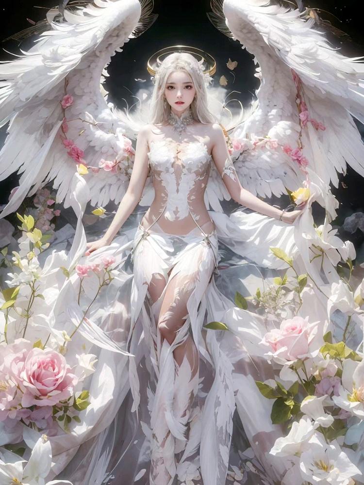 Новая алмазная роспись Красная серия Крылатый ангел Девушка 5DDIY Картина Мозаика Вышивка Хэллоуин Украшение стены Подарок