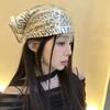 Hip Hop Y2k Print Turban Square Punk Bandana Elegant Leopard Print Hair Scarf Music Festival