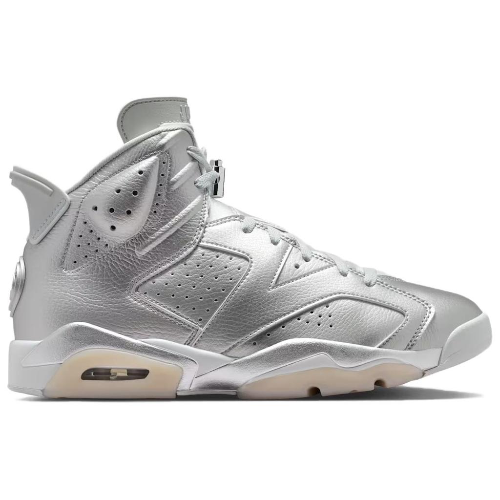 PSG x Jordan Air Jordan 6 Abrasion Resistant High top Vintage Basketball Shoes Men's Silver IQ5135-001
