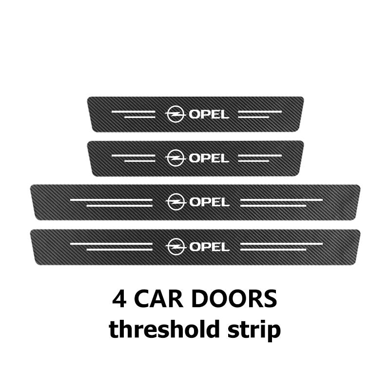 BBGG1 Car Door Threshold Strip Door Sill Protector Carbon Fiber Sticker For Opel Corsa Mokka Astra Cascada Adam Insignia Meriva Vectra