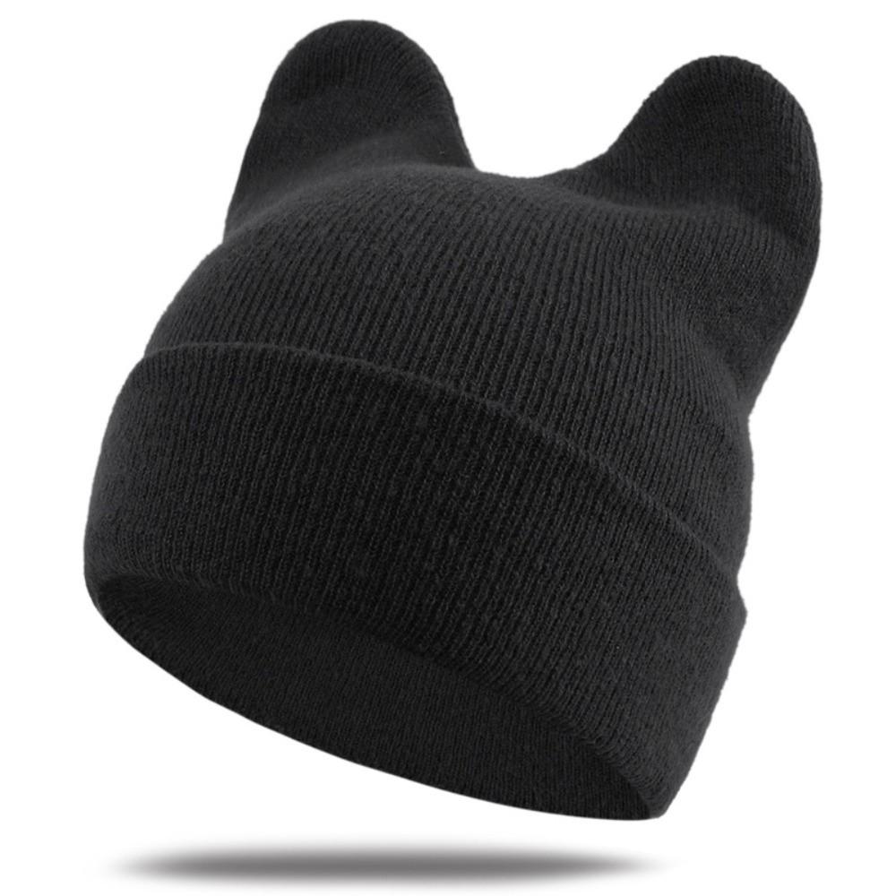 Korean Style Beanie Hat Cute Ears Pullover Hat Cute Knitted Hat Autumn