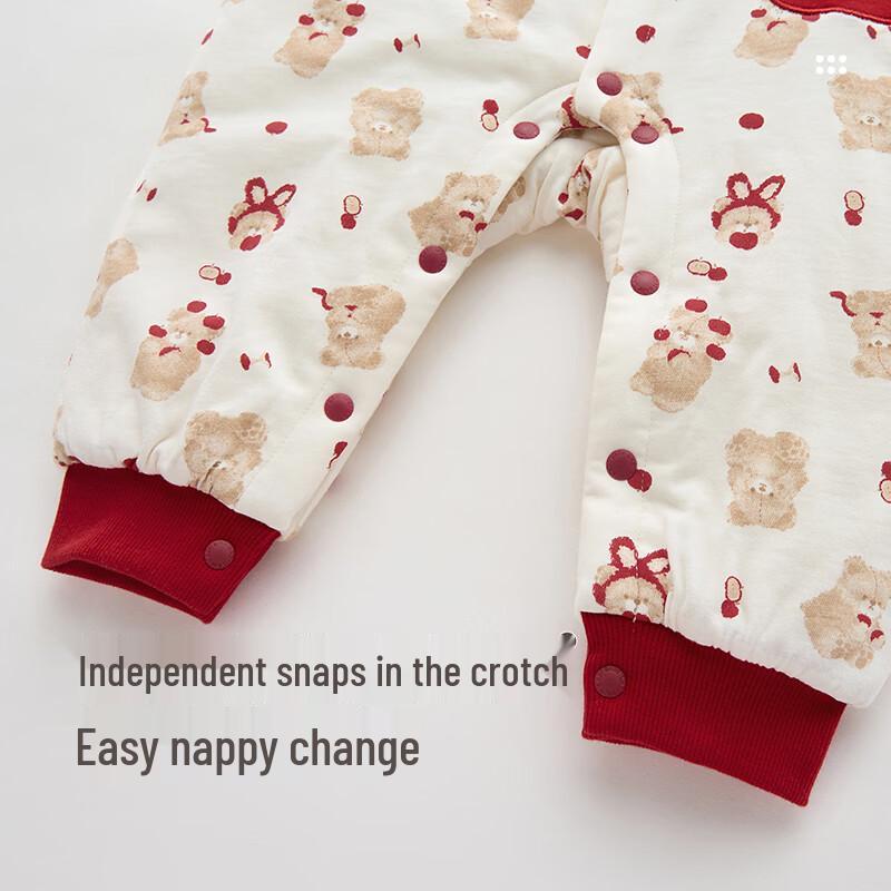 Labby Baby Стеганый Праздничный Красный Комбинезон