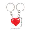 2PCS Love Heart Cute Couples Friendship Building Block  Key Ring Key Buckle Heart Pendant