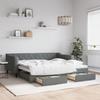 VidaXL Daybed with Trundle and Drawers Dark Grey 90x190 Cm Fabric 3197473