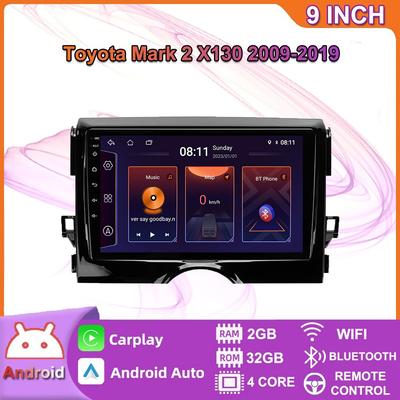 Автомобильный мультимедийный плеер Android 2 Din для Toyota Mark 2 X130 2009-2019, головное устройство, стерео Carplay, GPS-навигация, BT, WIFI, 2 + 32 ГБ
