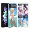 Чехол для телефона Z Flip 4 для Samsung Galaxy Z Flip 3 5G ZFlip3 Flip3 zflip Flip4 черный жесткий чехол для ПК Genshin Impact Sexy Girl Shell