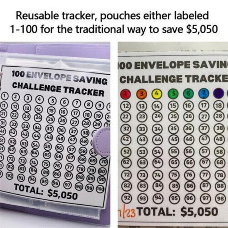 100 Envelope Challenge Binder Easy and Fun Way To Save $5,050 Savings Challenge
