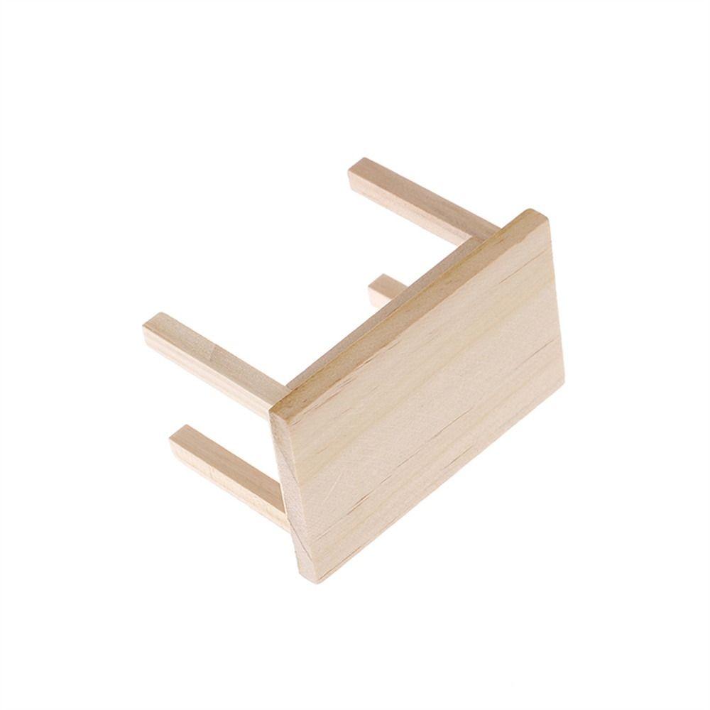 Miniature Ornaments Toy Model 1:12 Dollhouse Kids Play Toys Simulation Wood Table Wooden Tea Table