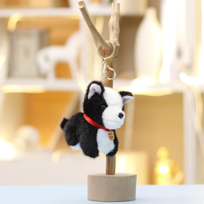 Adorable Animal Plush Dog With Keyring For Gift And Bag Accessory