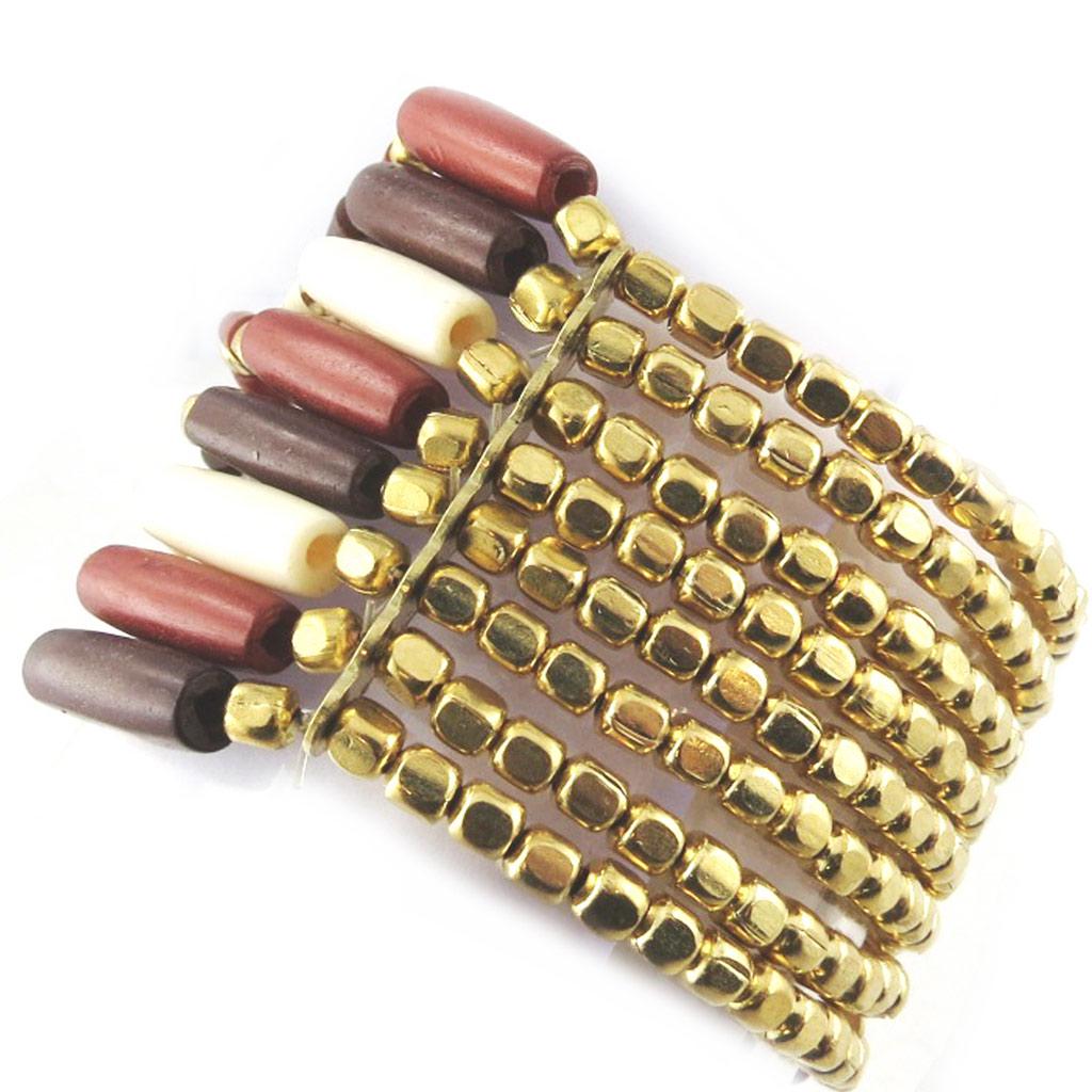 Les Trésors De Lily [N1773] - Golden Brown 'Kilimanjaro' Fancy Bracelet