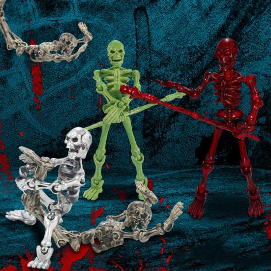 3D-печатная фигурка скелета, подвижная, с несколькими суставами, коллекционная игрушка, настольное украшение для детей, художников, коллекционеров