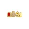 Fashion Personalized Punk Silver/Gold Plated CZ Iced Out Gold Dental Grillz Unisex Everyday Wear for Party