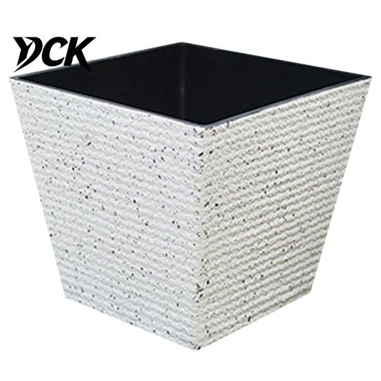 Indoor Outdoor Flower Pot Square Plastic Pot, Stone-Look Planter with Drainage Hole, Modern Plant for Plants, Living Room Patio Garden Decor