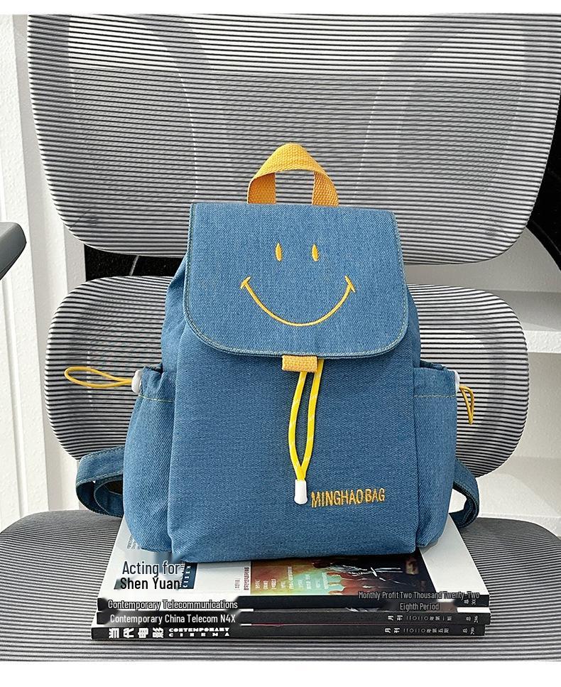 Wish Женский износостойкий джинсовый рюкзак на шнурке - Суперлегкий, большой вместимости, сумка на двух плечах для студентов