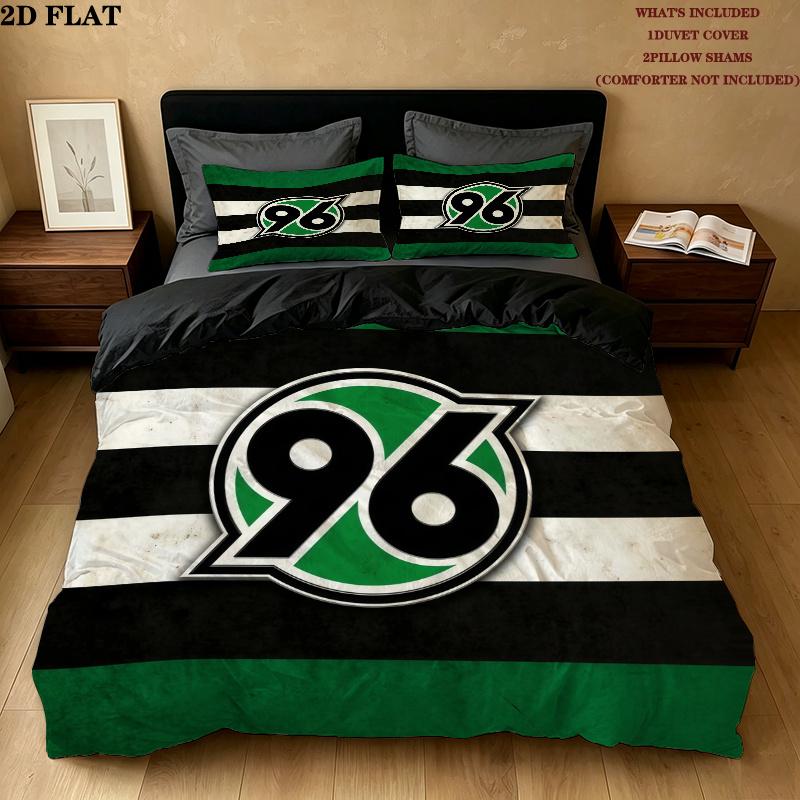 Hannover 96 Pattern Bedding Quilt Set Home Decoration Gift (1 * duvet cover + 2 * pillowcase without core)
