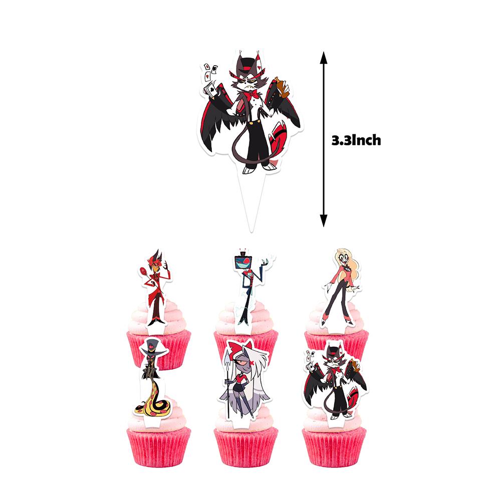 Новый набор из 32 предметов для вечеринки по отелю Хазбин, включая воздушные шары, топперы для торта, баннер