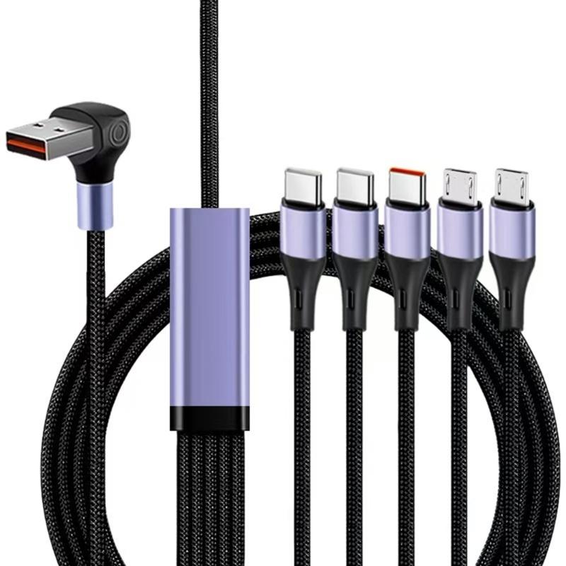 USB A на 5 портов Type-C 5-контактный Кабель-разветвитель для зарядки и передачи данных Универсальный 66 Вт USB-кабель для быстрой зарядки телефона, планшета