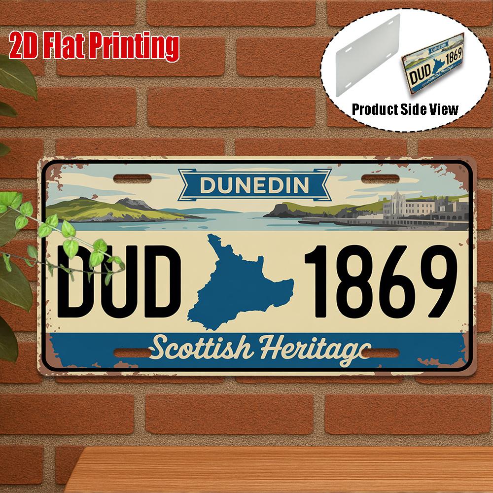 D Flat pc Vintage Aluminum Sign for Decorative Purposes Only Outdoor Plaque Wall Decor Welcome to The Dunedin Sign