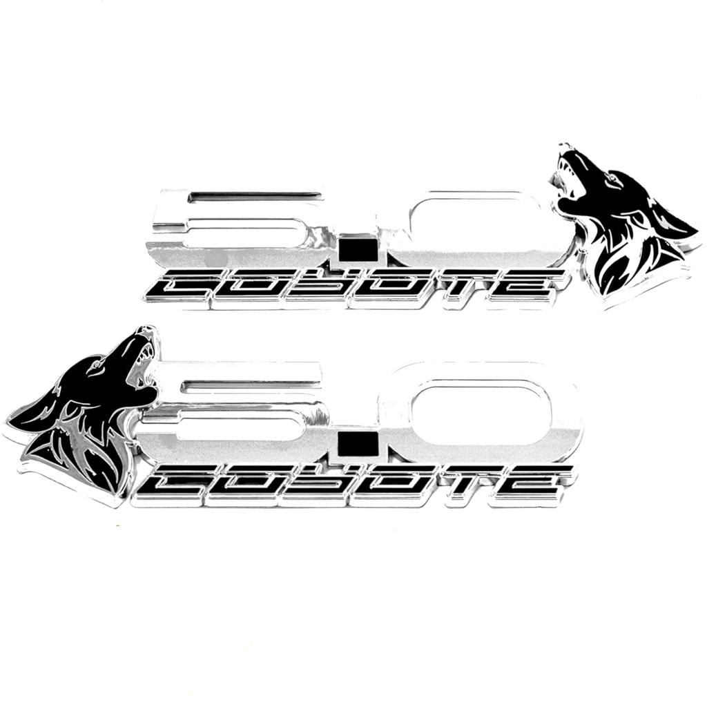 2Pcs 3D Metal Car Styling Logo Badge Rear Trunk Emblem Fender Side Sticker