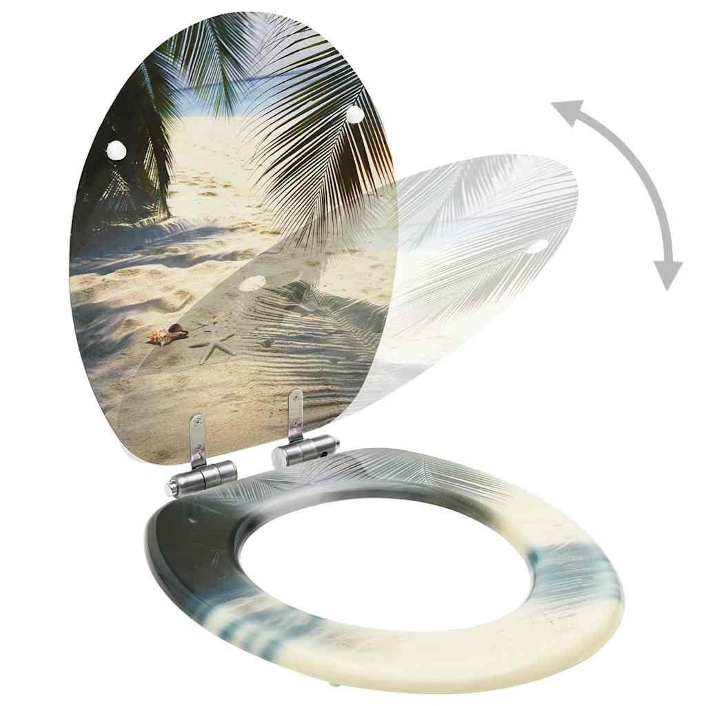 Soft Close Toilet Seats with Beach Design 2 pcs