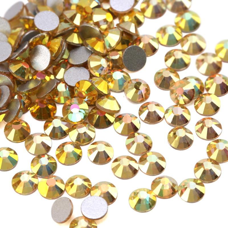 Pujiang Crystal Rhinestone Glass Flat Bottom Diamond Clothing Accessories Round Nail Drill Diy Stud Earrings Bag Sticker Drill