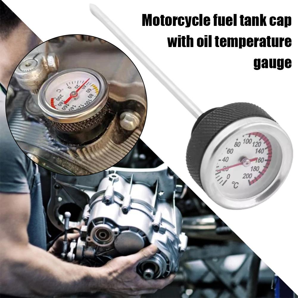 Motorcycle Fuel Tank Cap With Oil Temperature Gauge 0 - 200℃ Temperature Measurement Fuel Tank Cover For Motorcycle Accesso C3O3