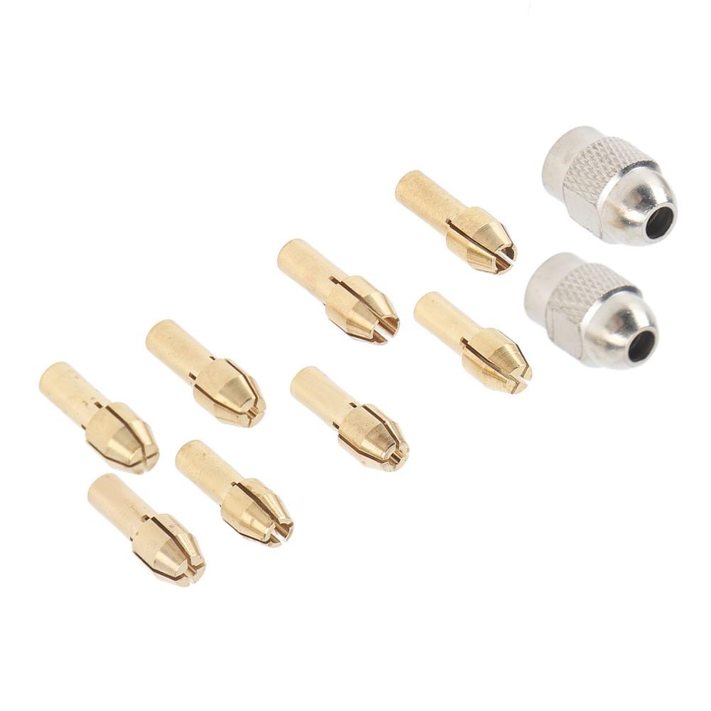 10PCS 0.5-3.2mm Collet Collet Chuck Set Brass Quick Change Drill Chuck For Replacement