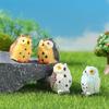 4pcs Barefoot Owl Moss Micro Landscape, Creative Green Plant Decoration Ornaments, Fresh Gifts For Friends