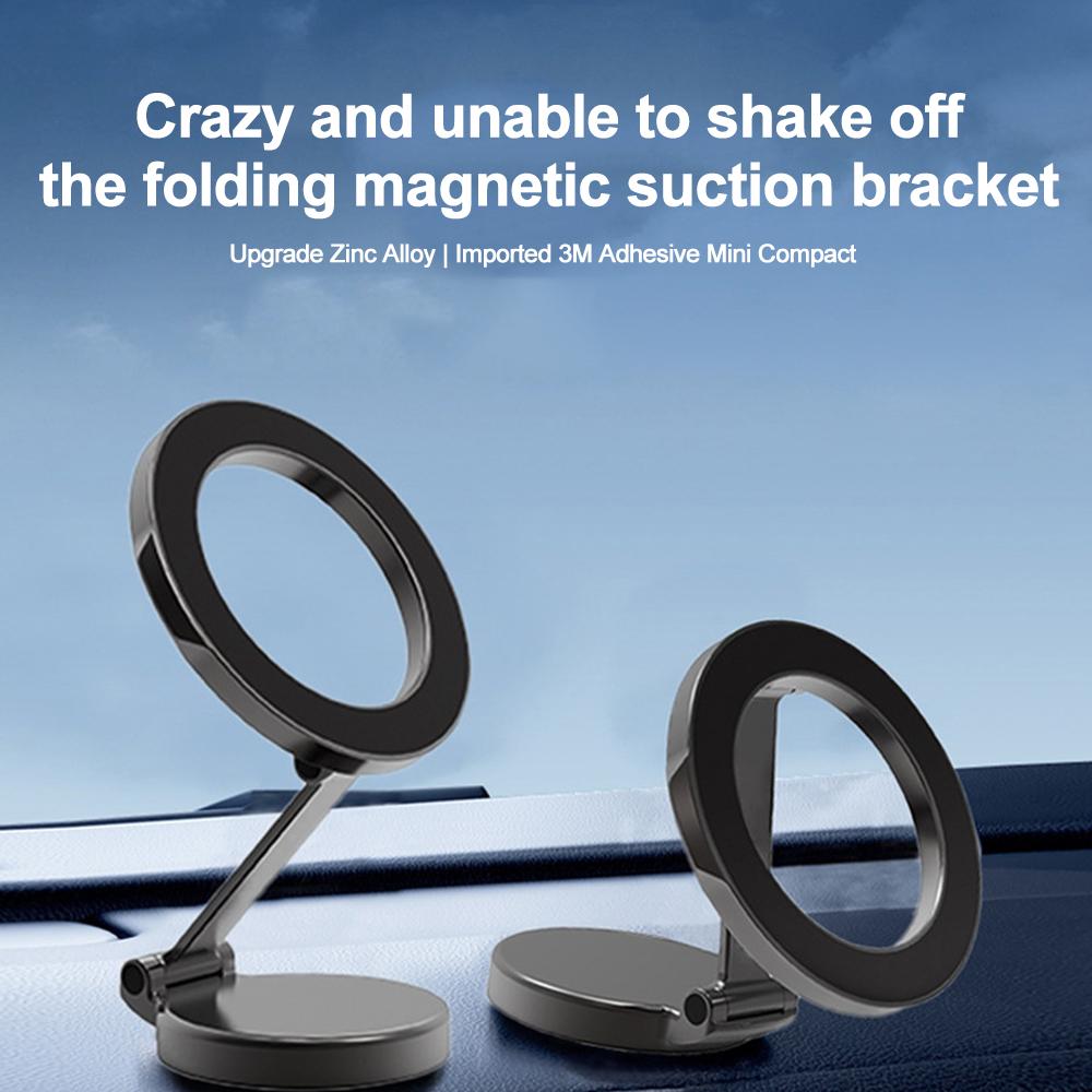 Универсальный автомобильный держатель магнитный держатель сотового телефона из алюминиевого сплава складной кронштейн для MagSafe 360° регулируемый для iPhone Xiaomi
