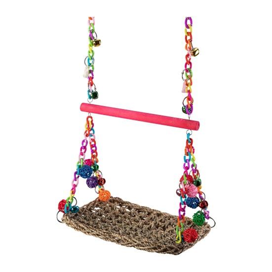 Качели с птицами и попугаями, тканые гамак для скалолазания, коврик для качелей, красочный гамак для попугаев, подставки для птичьей клетки