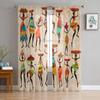 Ethnic African Women Sheer Curtain For Living Room Bedroom Home Kitchen Chiffon Tulle Curtains Window Treatment Decorations