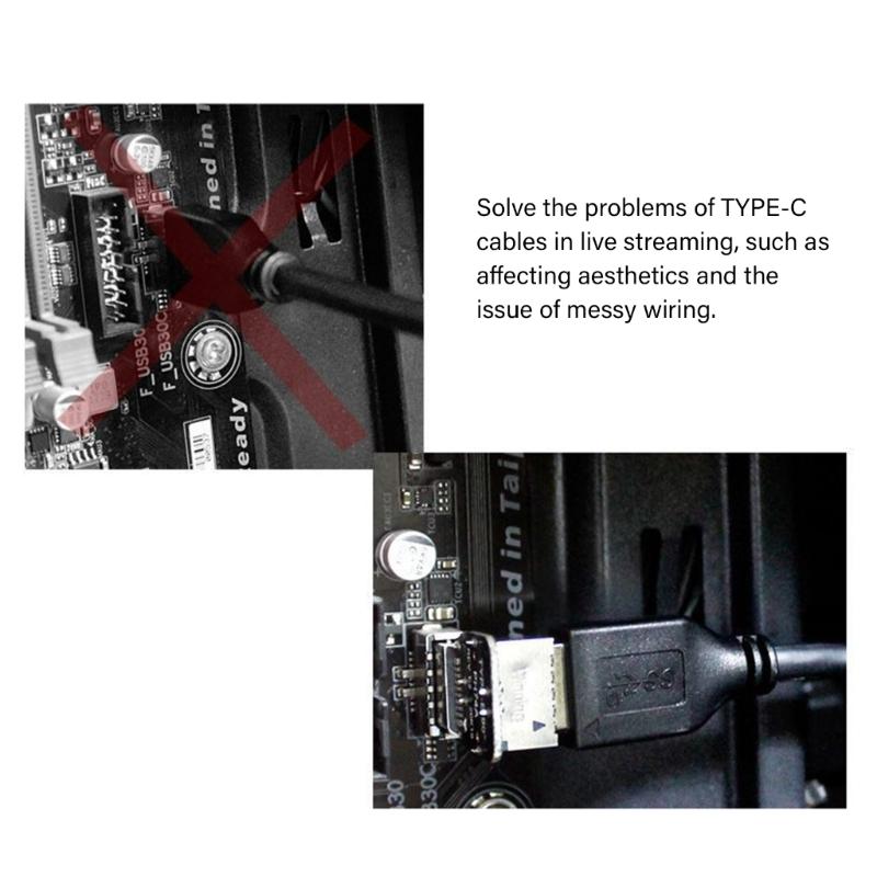 Конвертер USB3.1 Type E на Type C под углом 90 градусов оптимизирует прокладку внутренних кабелей PH76EE A / PH76EE B