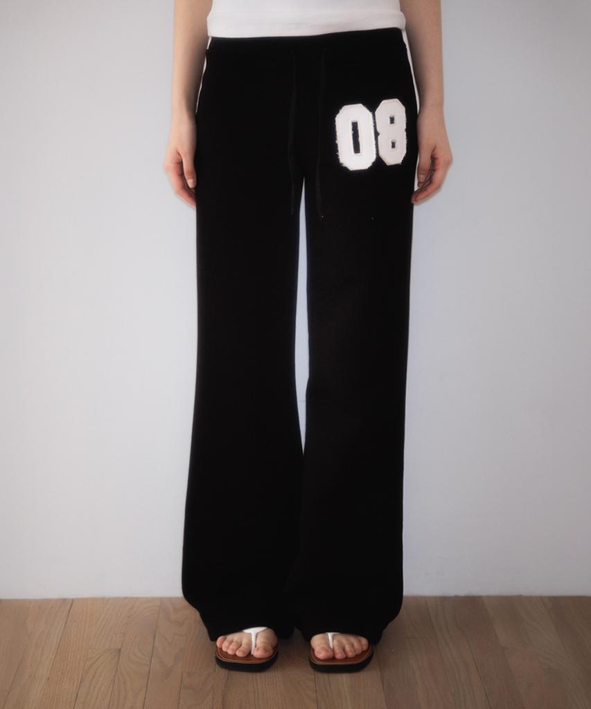 ROSEFRANTZ Patchwork Bootcut Sweatpants [Black]