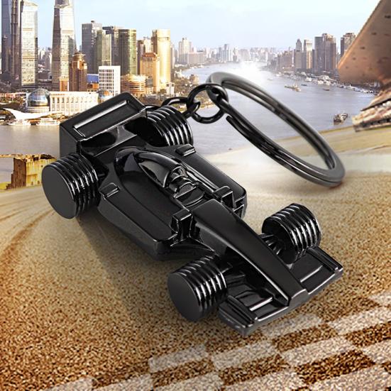 Брелок для ключей в виде гоночной машины, металлическая 3D-модель гоночного автомобиля, подвеска из сплава, декоративный аксессуар, подарок для автолюбителей, коллекционеров, мужчин и мальчиков