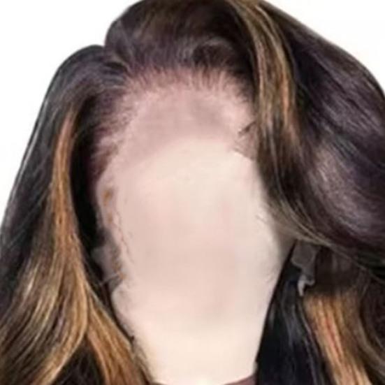 Женский длинный прямой парик, средняя часть, натуральные шелковистые термостойкие высокотемпературные волокна, женские мелированные длинные вьющиеся синтетические волосы