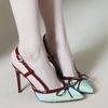 Super Good-looking Green High Heels Women's 2024 New Summer with Skirt Retro Temperament Pointed French Beautiful Sandals