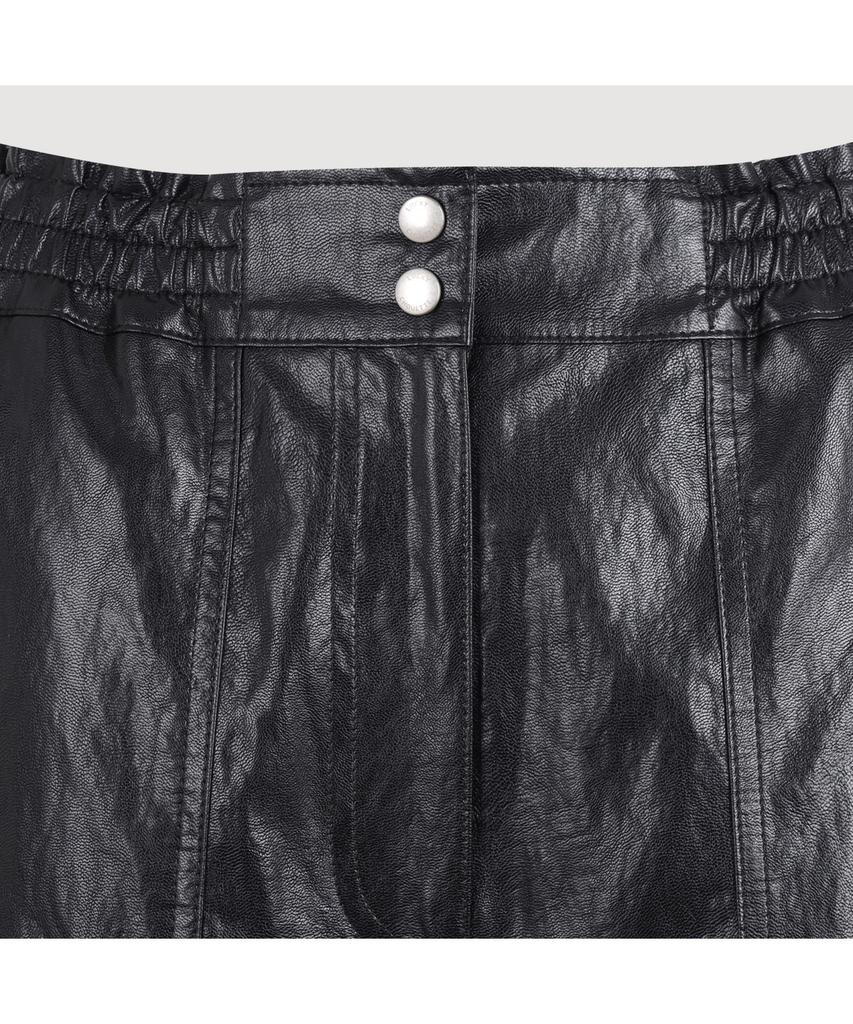 LUCKY CHOUETTE Fake Leather Back Banding Midi Pants (Black)_Lfpom25220Bkx