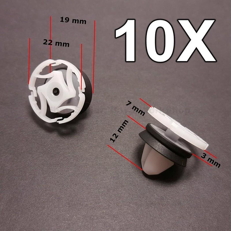 10pcs Door Trim Panel Mounting Clips 7703077476 For Renault White Nylon Car Interior Door Panel Card Trim Fastener Clips