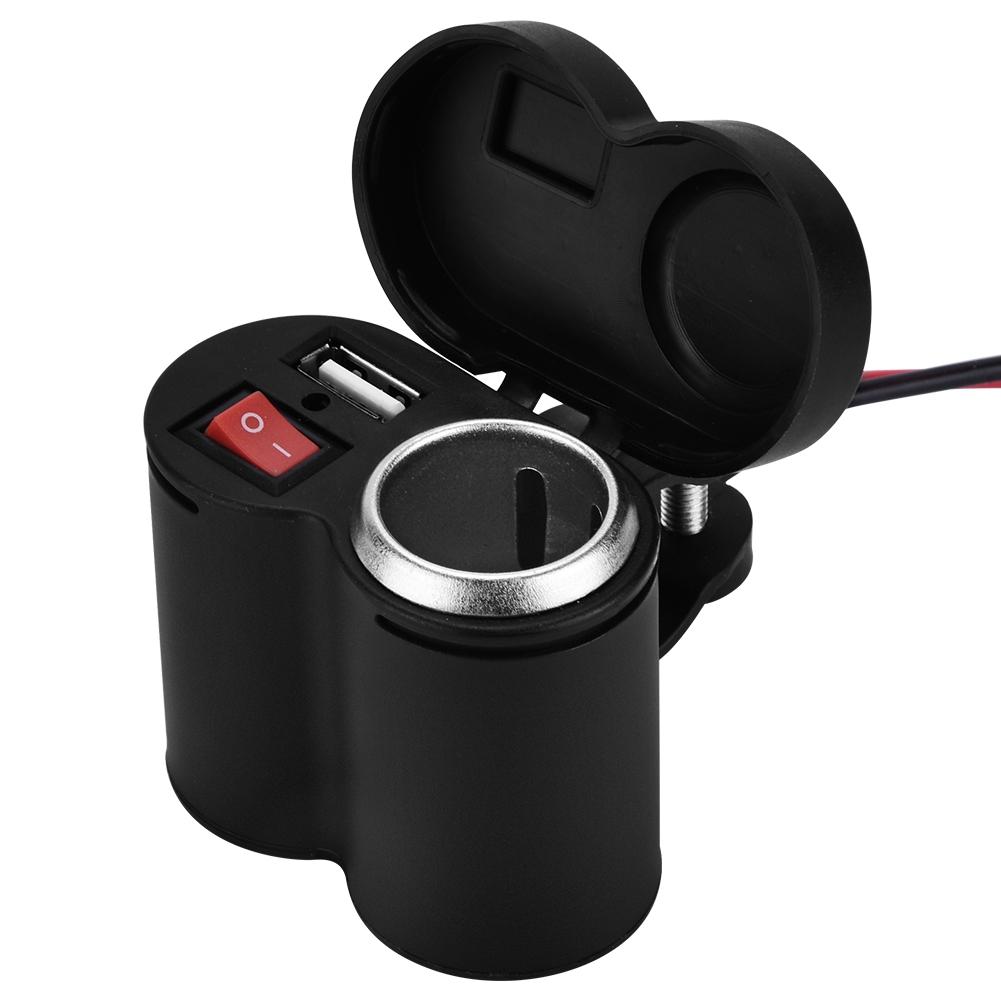 12/24В Водонепроницаемая розетка прикуривателя для мотоцикла USB-зарядка для телефона