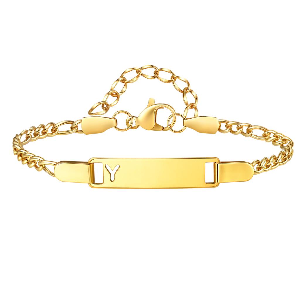 Free Engraving Name Hollow Initial A-Z Letter Bracelet for Women, Stainless Steel Bracelet, Personalized Fashion Jewelry Gift