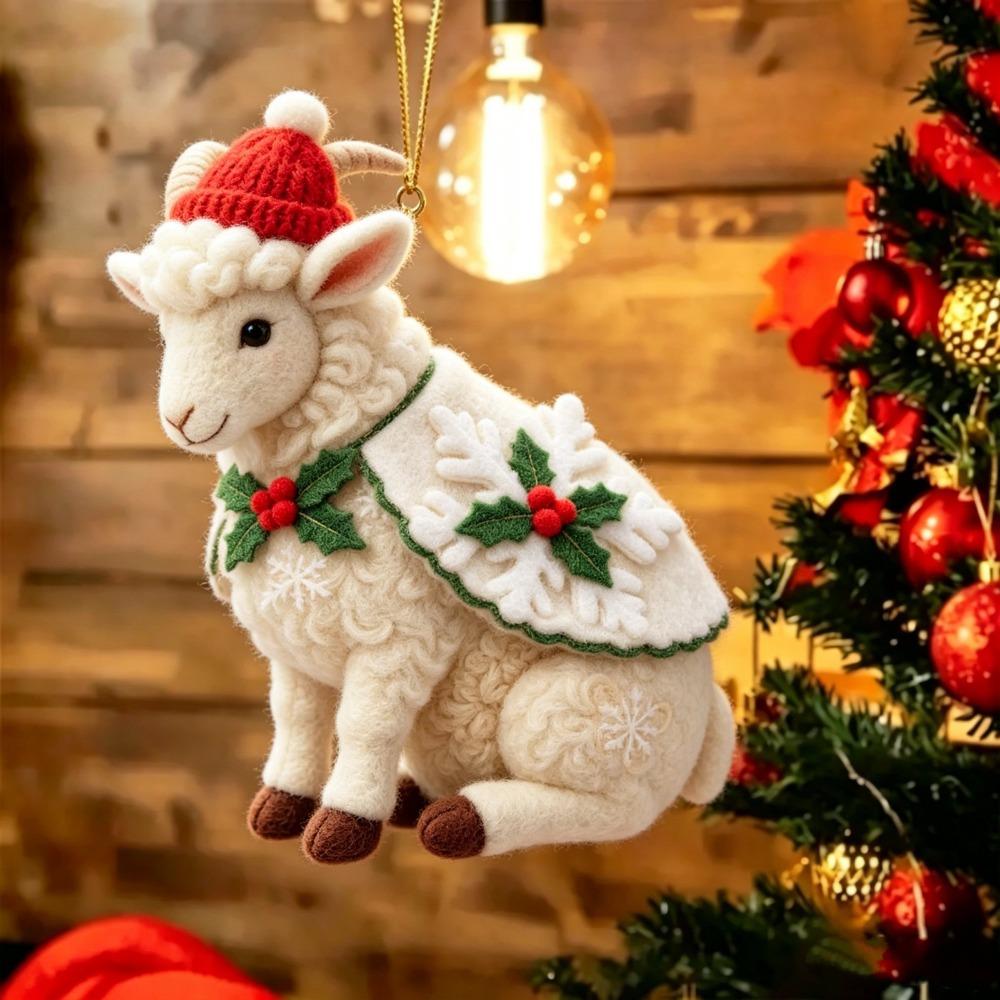 2D Sheep Ornament Cartoon Hanging Christmas Decoration Holiday Decor Party Holiday Decoration