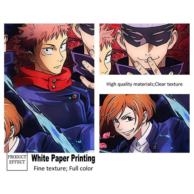 Белые бумажные постеры Jujutsu Kaisen, японские классические аниме-принты, украшение для дома, настенные наклейки, декор для гостиной, бара