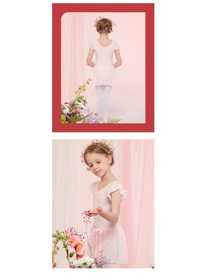 Girls' Summer Ballet Dance Dress - Short-Sleeved Toddler Chinese Skirt