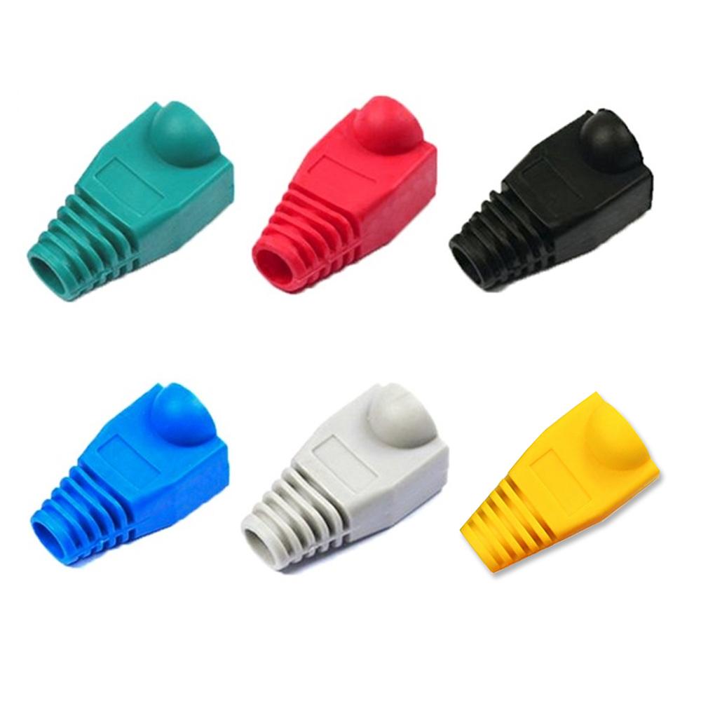 RJ45 CAT6 CAT5e Адаптер Колпачок Ethernet Сетевой Кабель Разъемы Штекеры RJ45 Колпачки Cat 5 Защитный Чехол Разноцветный 50 100 шт./лот