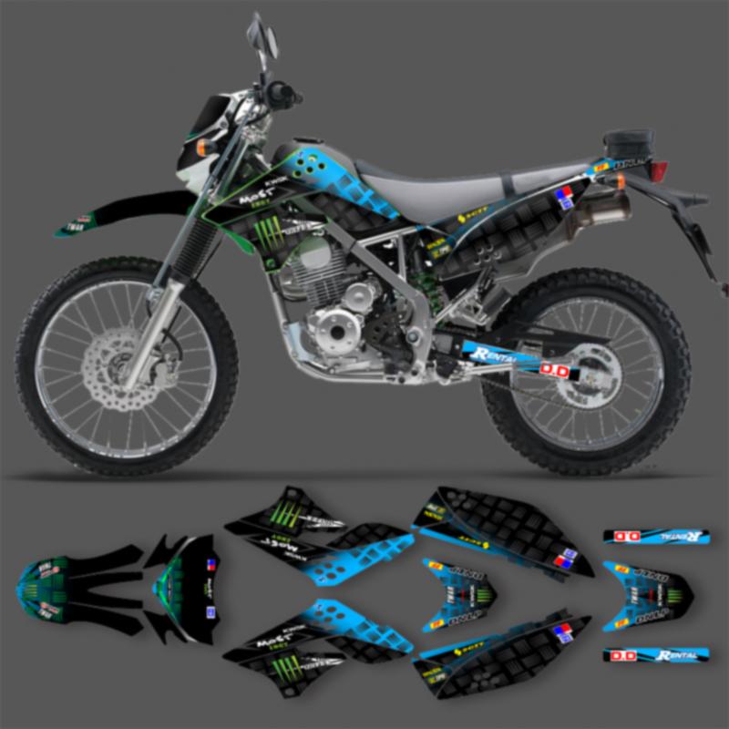 PowerZone Custom Team Motorcycle Graphics Backgrounds Decals Stickers For Kawasaki KLX125 150 2013 2014 2015