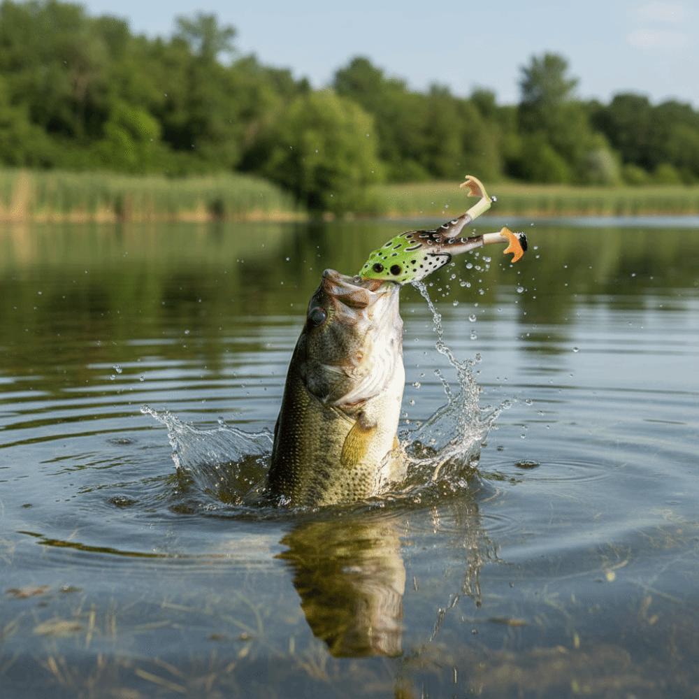 Double Propellers Frog Lure Rotating Tail Bass Fishing Lures Soft Frog Lure Freshwater Fishing
