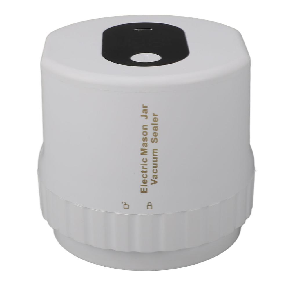 Electric Mason Jar Vacuum Sealer Rechargeable Automatic Cordless Jar Vacuum Sealer for Home White