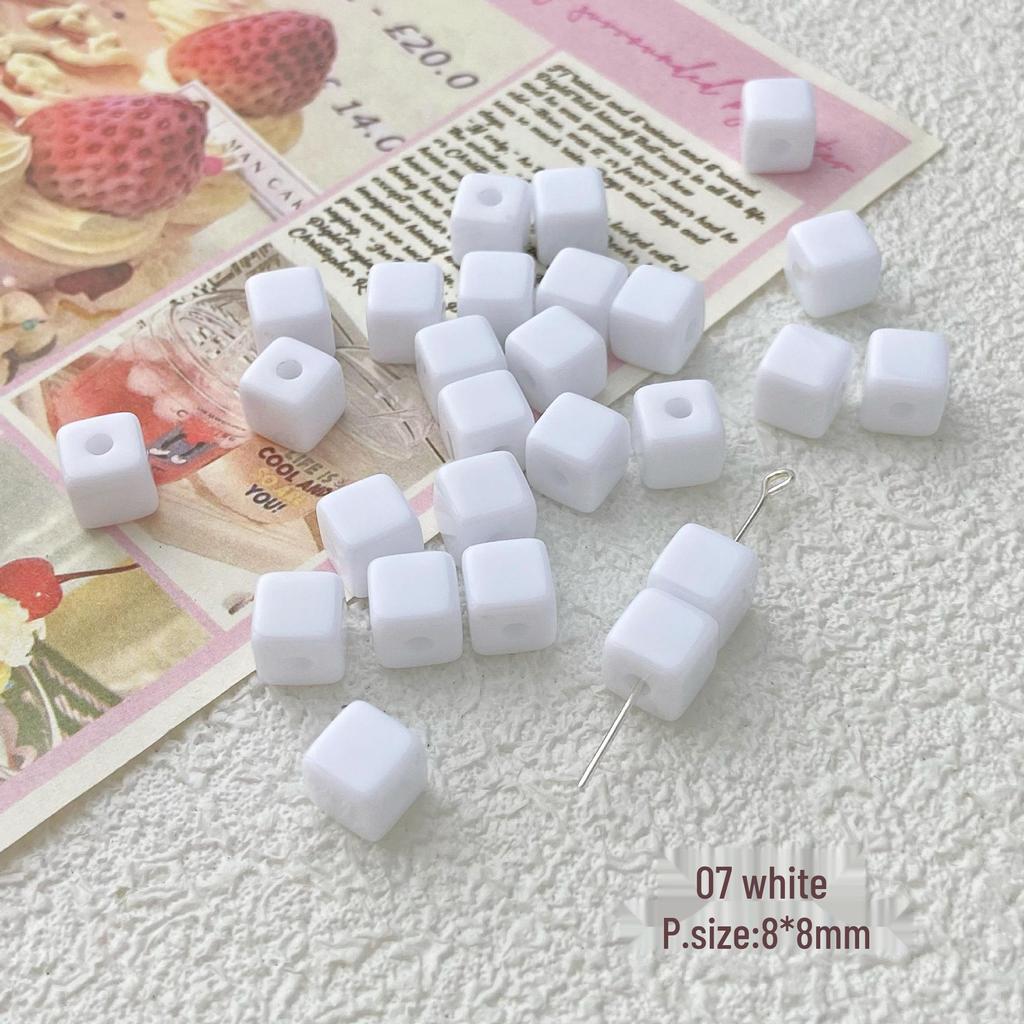 Квадратные акриловые бусины однотонного цвета: Аксессуары для украшений своими руками, цепочки для телефонов, заколки для волос и серьги