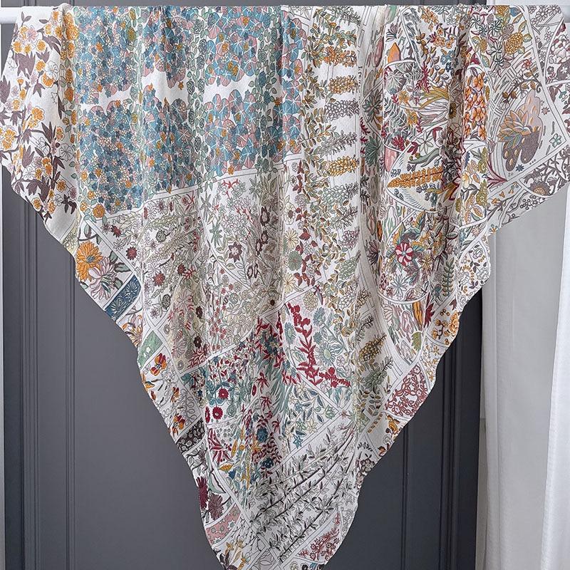 Winter Fashion 130Cm Square Leopard Floral Thick Viscose Shawl Scarf Lady High Quality Wrap Pashmina Stole Bufandas Muslim Hijab