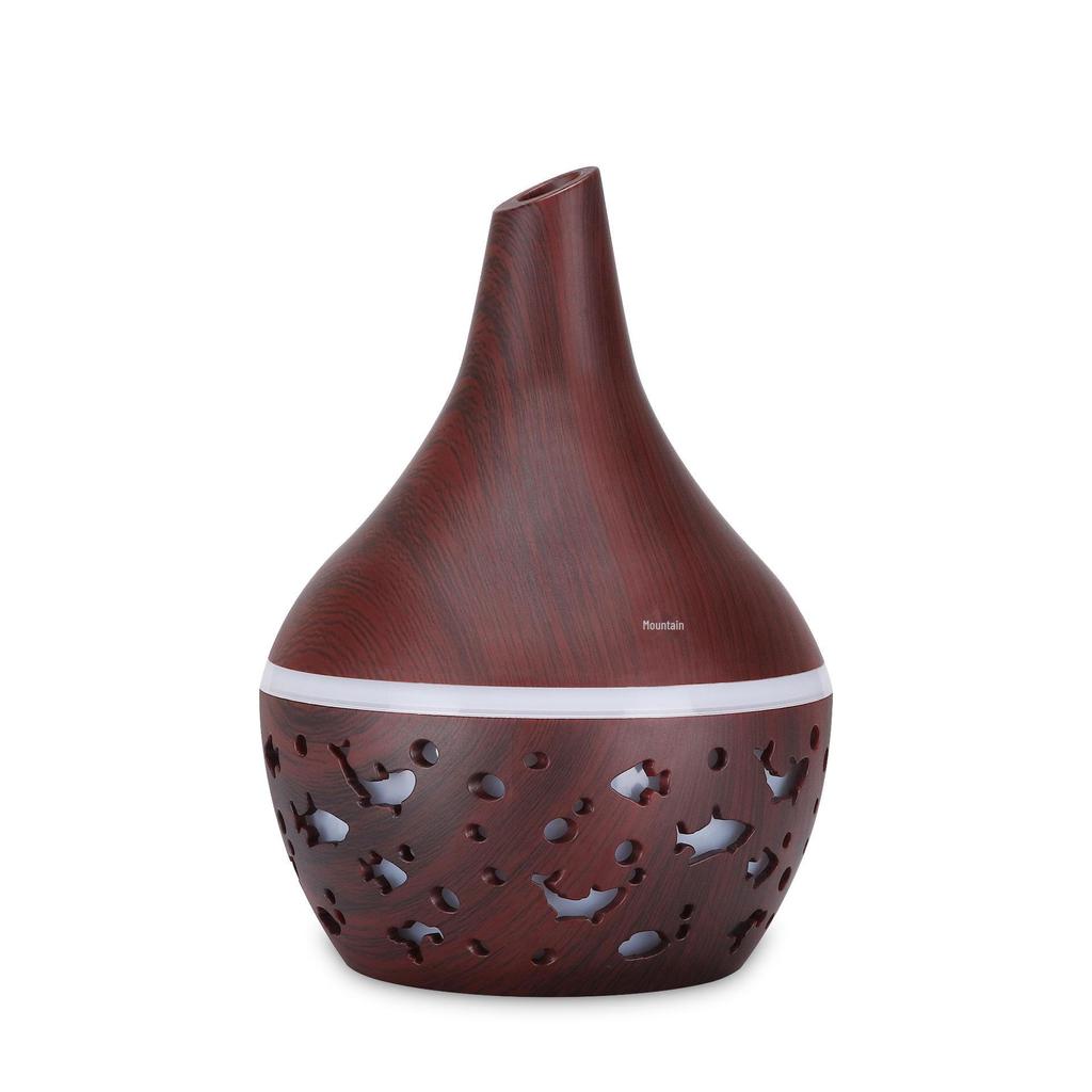 Увлажнитель воздуха с плоским горлышком и отделкой под дерево, 300 мл, с ночником - USB Mini Office Desktop Aromatherapy Companion